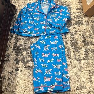 Blue Dog Print Pajama Set